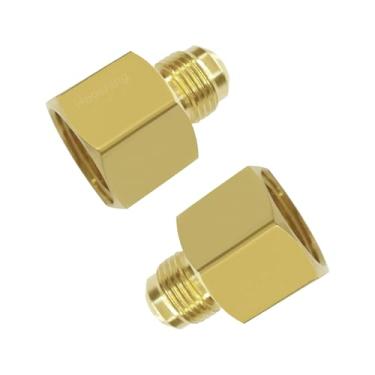 Imagem de Hooshing Adaptador de linha de gás de acoplamento de tubo de latão com 2 peças de alargador macho de 9,5 mm x 1,5 cm