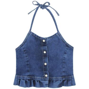 Imagem de Blusinha Infantil Look Jeans Cropped Jeans - 01 - UNICA-Feminino