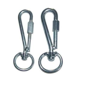 Imagem de Destorcedor Mosquetão com Rosca MR2 para Escalada e Rapel com Sistema de Destorção Suave Prata GS
