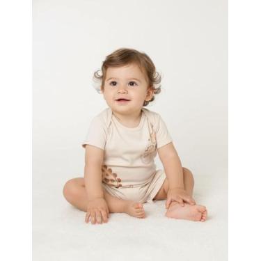 Imagem de Macacão Estampado Infantil Para Bebê - BEGE - Kiko e kika, Bege, G