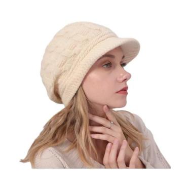 Imagem de Gorro De Lã Quente E Grosso Com Ponto Trançado, Pelúcia, Proteção Cont