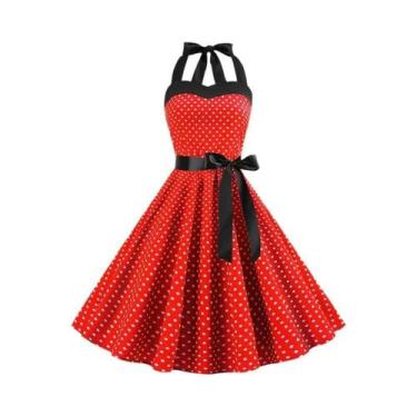 Imagem de Vestido De Festa Vintage Retro Com Poás Para Mulheres, Estilo Pin up R