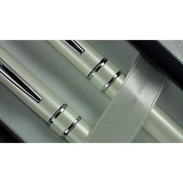 Imagem de Cross Conjunto de caneta esferográfica Stratford e lápis de 0,7 mm – Branco perolado (AT0171DC-8) da Cross