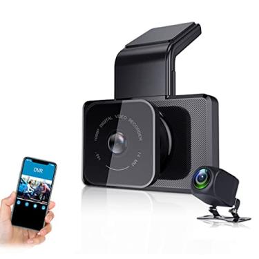 Imagem de XRC TECH Dash Cam com lente dupla FHD 1080p gravador de vídeo automático, registrador com câmera de visão traseira, tela sensível ao toque de 3 polegadas DVD de carro, ângulo de visão de 135 graus, WDR