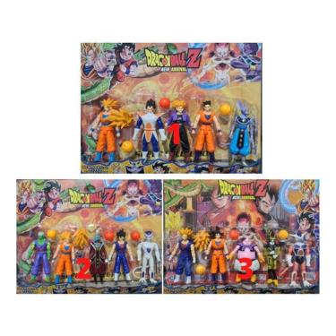 Imagem de Kit 5 Bonecos Dragon Ball Z Articulados Goku 14 Cm Lacrado