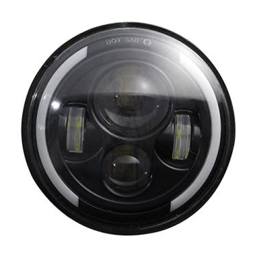 Imagem de 1 peça Faróis de LED redondo de 7 polegada 200W Halo Farol Angel Eye Ring High Low Beam para Jeep Wrangler Unlimited JK 4 Door CJ 5 8 7 - Crescent Moon