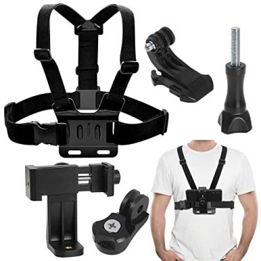 Imagem de Suporte de alça ajustável para celular GoPro Chests, clipes de celular para GoPro Hero 2018/7/6/5/4/3, sessão, suporte para câmera de ação