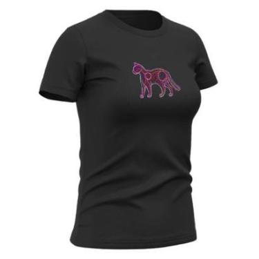 Imagem de Camiseta Feminina Babylook de Algodão Gola Redonda Estilo Casual Confortavel Gato Esquelto-Feminino