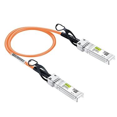 Imagem de 10Gtek [Cabo SFP+ DAC de cor laranja 10G - Cabo SFP Twinax para Cisco SFP-H10GB-CU0.3M, Ubiquiti UniFi, D-Link, Supermicro, Netgear, Mikrotik, Fortinet, 0,3 m (0,3 m)