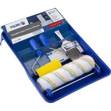 Imagem de Rolo de Pintura KIT ANTI Respingo 5 Peças Multiuso - Pinceis Tigre