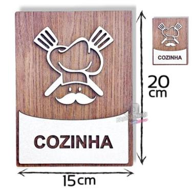 Imagem de Plaquinha para cozinha sinalização mdf decorativa 3mm relevo - JJ