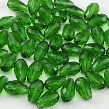 Imagem de YUEXIGO 200 peças de contas de cristal de gota de 3 x 5 mm para fabricação de joias, contas espaçadoras de vidro em forma de gota com furo vertical facetado para sinos de vento, pulseira, brinco