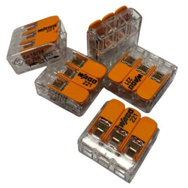 Imagem de Conector Wago ou Genérico Emenda Derivação 2/3/5 Vias Cabo 4mm-6mm 20A