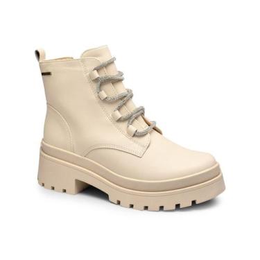 Imagem de Bota Coturno Dakota Tratorada Sintética Zíper, Creme, 36