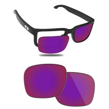 Imagem de Fiskr Lentes polarizadas de substituição compatíveis com óculos de sol Oakley Holbrook XL OO9417 59 mm, resistente a impactos e ajuste perfeito - vermelho violeta