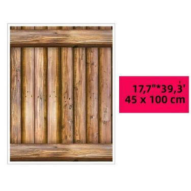 Imagem de Adesivo Autoadesivo Rústico De Parede 3D Com Efeito De Madeira E Tijol