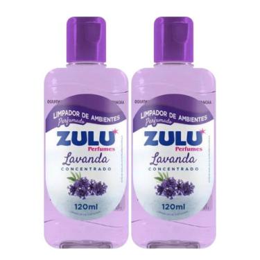 Imagem de Kit 2 Limpador Perfumado de Ambientes Concentrado Lavanda Zulu 120ml -
