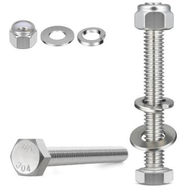 Imagem de Conjunto de parafusos de cabeça hexagonal BNUOK 304 em aço inoxidável 