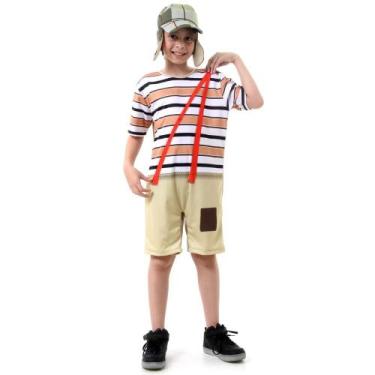Imagem de Fantasia do Chaves Infantil Curta com Chapéu Roupa do Chaves Licenciad