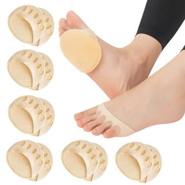 Imagem de RKINC Meias de almofada com bola de pé – cobertura feminina com enchimento – meias invisíveis com almofada de esponja antiderrapante, B 01 6 pares 001, tamanho �nico