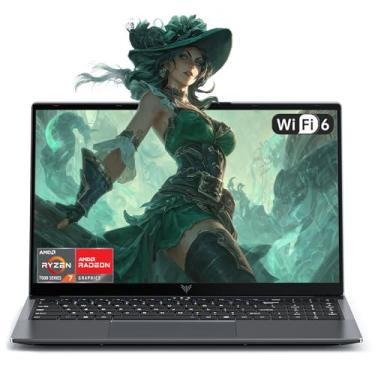 Imagem de Laptop 2025 com AMD Ryzen7 (até 4,3 GHZ, 8C/16T), gráficos AMD Radeon, 16 GB DDR4 RAM 512 GB SSD, WiFi 24 polegadas IPS Display, bateria de 4800 mAh, Tipo-C, Micro SD, webcam, Windows 11 Slim Laptop