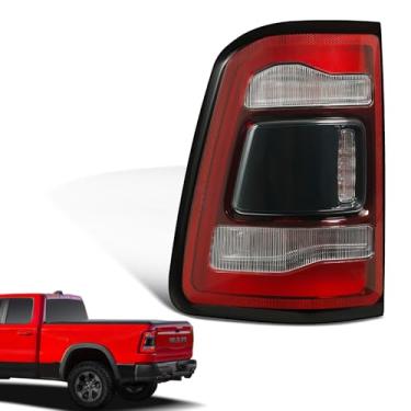 Imagem de KNSPEC Conjunto de luz traseira compatível com Dodge Ram 1500 2019-2024 lâmpadas traseiras de LED preto fumê sem detecção de ponto cego lado esquerdo do motorista 55112993AD (19 RAM 1500 LED preto sem