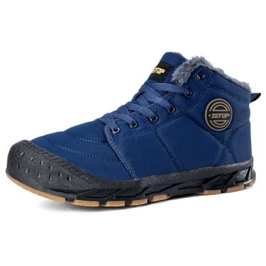 Imagem de Botas de neve masculinas, botas de inverno masculinas, botas de inverno masculinas, botas de inverno para homens, botas de inverno impermeáveis forradas com pele, botas de inverno quentes masculinas