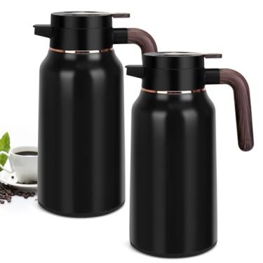 Imagem de Garrafa térmica de café de 1,927 g, garrafas de aço inoxidável para líquidos quentes 36 horas, garrafas de café isoladas para manter café quente, água quente, chá, bebidas quentes (pacote com 2