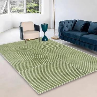 Imagem de Tapete grande, macio e fofo, verde e creme, para quarto, sala de estar, escritório, sala de estar, decoração de casa (180 x 200 cm (70 x 78 pol.)/hxx-250815001005)