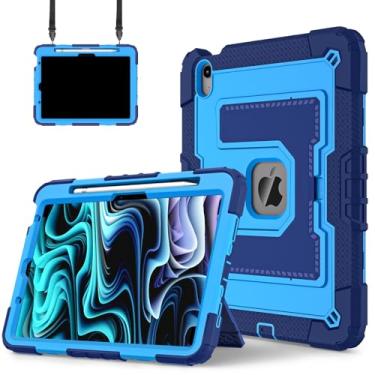 Imagem de Capa infantil compatível com iPad Air 11 polegadas M2 / M3 (2024/2025) 6ª geração 2024 iPad Air 5ª/4ª geração 10,9 polegadas (2022/2020), capa à prova de choque com alça de suporte para lápis