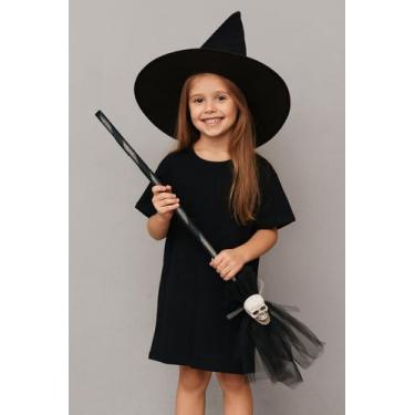Imagem de Vassoura de Bruxinha Caveira Halloween Papilloo - Geral