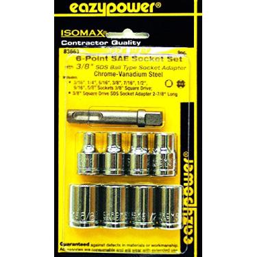 Imagem de Conjunto de adaptadores Eazypower 83663 6 pontos 3/16-3/20.3 cm Sock SDS 3/20.3 cm (9 peças)