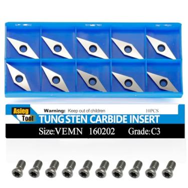 Imagem de Facas de corte de substituição com inserção de carboneto de tungstênio de diamante de 32 mm com ponta afiada para kit de ferramentas de torneamento de torno de madeira DIY ou acessórios de