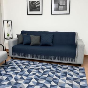 Imagem de Tapete Jacquard 2,00 m x 1,40 m Antiderrapante Geométrico Sala Escritório Quarto Decoração (DALLAS ROYAL)