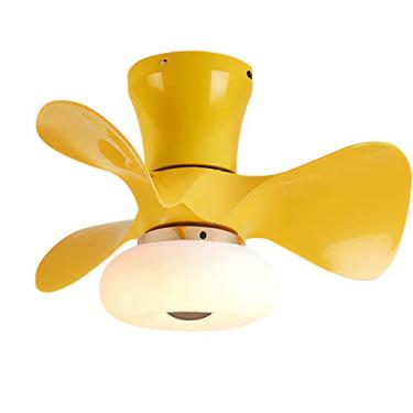 Imagem de Ventiladores de teto com luzes e controle remoto Silent Mini Led Ventilador de teto regulável Lustre 64W Ventilador de teto reversível com temporizador de 6 velocidades com iluminação para s