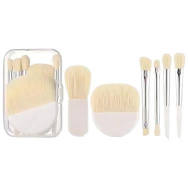 Imagem de Conjunto de 6 pincéis de maquiagem para viagem, portátil, corretivo, base de beleza, ferramenta de sombra, pincel de cílios