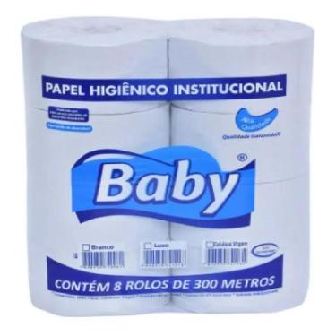 Imagem de Papel Higiênico Baby 8 Rolos Folha Simples Luxo 300m Ótimo