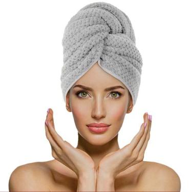 Imagem de Touca para Cabelo Donna Laço Home Power Sec Elástico, 75x90, Cinza cla