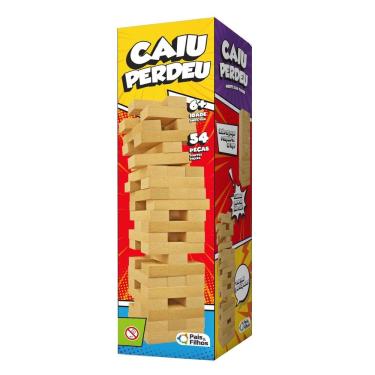 Imagem de Jogo de Estratégia Caiu Perdeu 54 Peças Madeira MDF - Pais e Filhos 7460-1