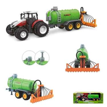 Imagem de Trator Controle Remoto Com Distribuidor De Fertilizante 1:24 Recarregá