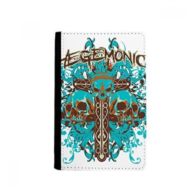 Imagem de Porta-cartões Graffiti Street Blue Black Skull Passport Holder Notecase Burse
