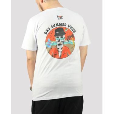 Imagem de Camiseta Dr7 Street Summer Vibes: Skull Beach - Branca
