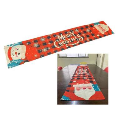 Imagem de Caminho de Mesa Toalha Passadeira Natal Natalino Trilho Mesa de Jantar