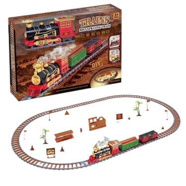 Imagem de Conjunto de trem de Natal para crianças, brinquedos de trem elétrico, Kit de brinquedos para trilhos de trem elétrico com luzes, Conjunto de trilhos de trem movidos a bateria, trens modelo infantil pa