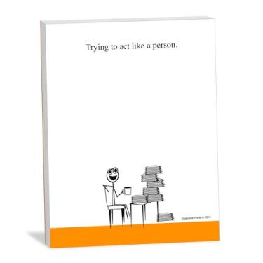 Imagem de Bloco de notas divertido “Trying to Act Like a Person” – 10,7 x 13,7 cm, 50 folhas – Presente de chefe