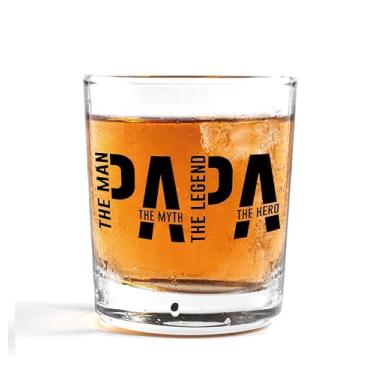 Imagem de Nogrit Copos de uísque Papa Gifts 283 g, presentes de papai para o dia dos pais, aniversário de filhos filhas, pai à moda antiga copos de pedras para homens bebendo coquetel vodca escocesa tequila rum