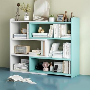 Imagem de Prateleiras De Mesa De Madeira Estante De Mesa Ajustável Estante Pequena Independente Material De Escritório Armazenamento Prateleira De Exibição Mesa Organizador Arrumado, A, 40-80 * 17 * 80