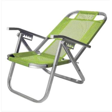 Imagem de Cadeira de Praia Reclinável Alta Ipanema Verde CAD0395 Botafogo, Verde