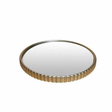Imagem de Bandeja Espelhada Decorativa Redonda Banheiro Penteadeira - MM