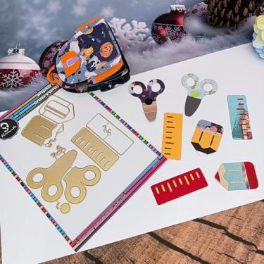 Imagem de 1 peça de matrizes cortadas de metal para fazer cartões artesanais, álbuns, álbuns, presente de papel, decoração de férias, modelo feito à mão, alinacutle (papelaria, régua, lápis, tesoura)